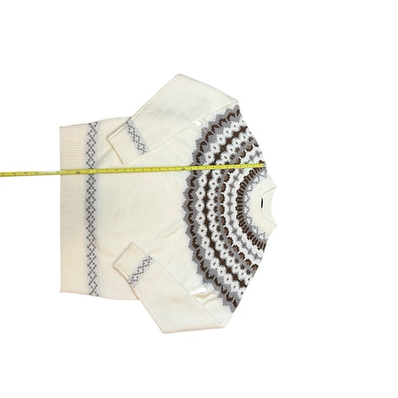 Jake Austin Cream and Brown Fair Isle Patterned Sweater, Size M, NWOT - Picture 8 of 9